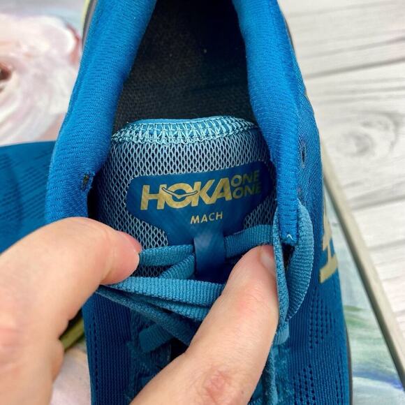 HOKA Mach 4 Mesh in Blue Coral Black Combo Size 7D. - Picture 8 of 14